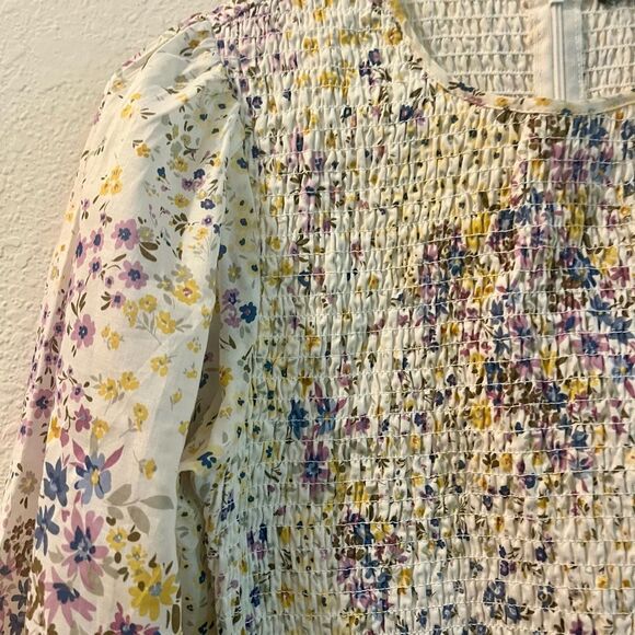 1. State Floral Smocked Top - Multicolor - Picture 4 of 7